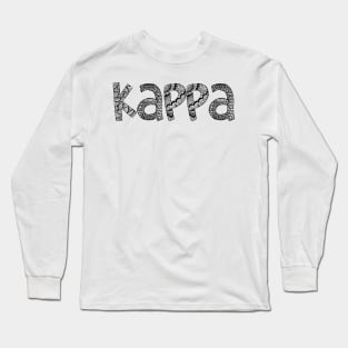 Kappa Letter Doodle Pattern Long Sleeve T-Shirt